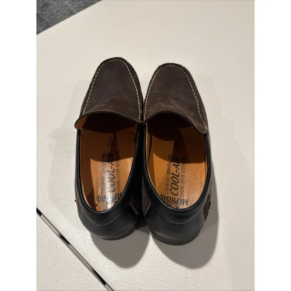 Mephisto Cool-Air Genuine Leather Brown Suede Slip-On Loafers Shoes Men's 10 US